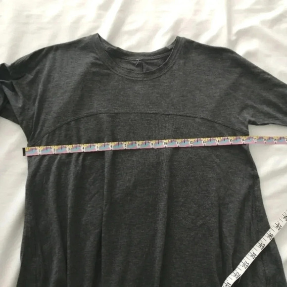 Lululemon Acadia Grey Long Sleeve Pima Cotton Hi Low Flare Flowy Hem Small - Picture 13 of 15